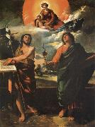 Dosso Dossi The Madonna in the glory with the Holy Juan the Baptist and Juan the Evangelist oil